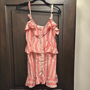 For Love And Lemons Pink Striped Mini Dress from Revolve